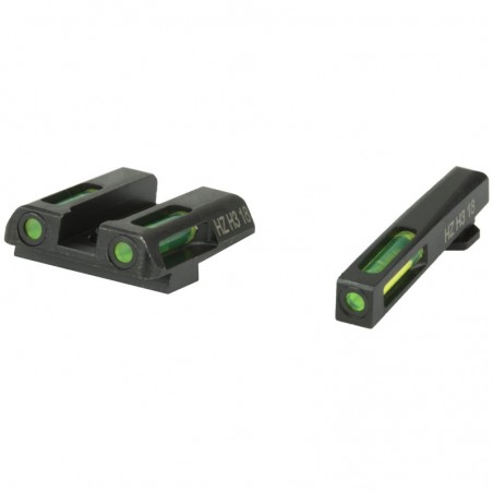 Hi-Viz LiteWave H3 Tritium/Litepipe Night Sights, Fits Glock 42 and 43, Green Front and Rear GLN321