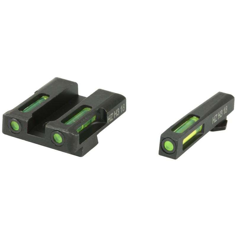 Hi-Viz LiteWave H3 Tritium/Litepipe Night Sights, Fits Glock 17,19,26,27,33,34, Green Front and Rear GLN325