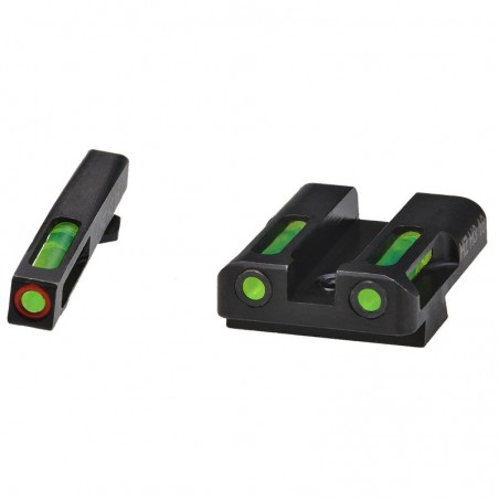 Hi-Viz LiteWave H3 Tritium/Litepipe Night Sights, Fits Glk 9/40SW/357Sig, Green Front w/Orange Front Ring, Green Rear GLN525