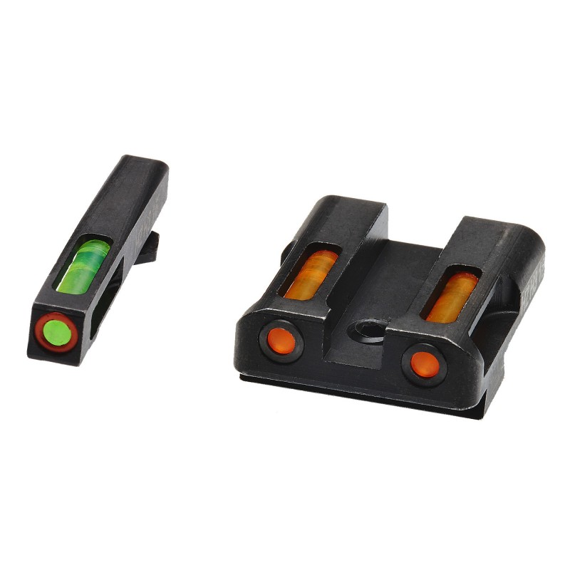 Hi-Viz LiteWave H3 Tritium/Litepipe Night Sights, Fits Glk 9/40SW/357Sig, Green Front w/Orange Front Ring, Orange Rear GLN625