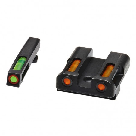 Hi-Viz LiteWave H3 Tritium/Litepipe Night Sights, Fits Glk 9/40SW/357Sig, Green Front w/Orange Front Ring, Orange Rear GLN625