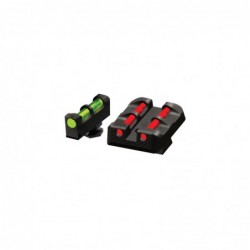 View 1 - Hi-Viz Litewave Front & Rear Sight Set, Fits All Glocks, Front Sight Includes Green Red White Litepipes, Rear Sight Includes Gr