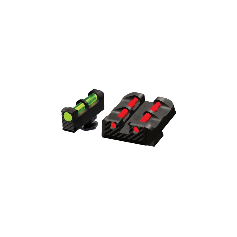 Hi-Viz Litewave Front & Rear Sight Set, Fits All Glocks, Front Sight Includes Green Red White Litepipes, Rear Sight Includes Gr