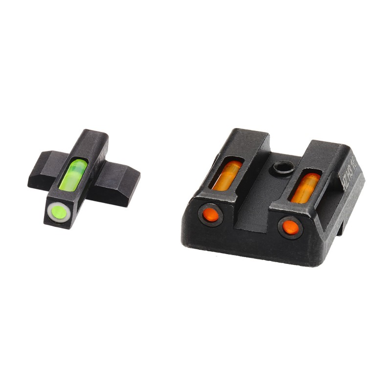 Hi-Viz LiteWave H3 Tritium/Litepipe Night Sights, Fits HK VP9, VP9SK, VP40, HK45, HK45C, P30, P30L, Green Front w/White Front R