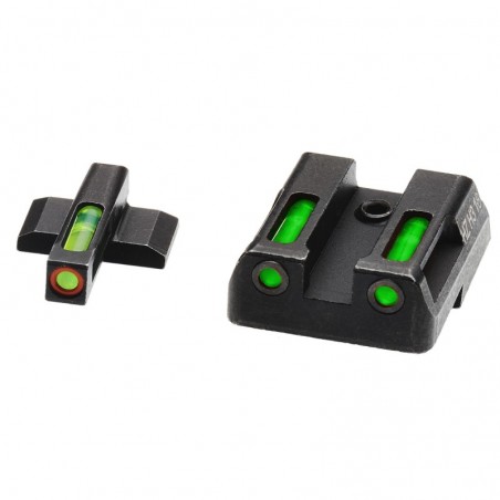 Hi-Viz LiteWave H3 Tritium Night Sights, Fits HK VP9, VP9SK, VP40, HK45, HK45C, P30, P30L, Green Front w/Orange Front Ring, Gre