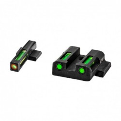 View 1 - Hi-Viz LiteWave H3 Tritium Night Sights, Fits M&P Fullsize And Compact In All Calibers, Green Front w/Orange Front Ring, Green