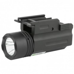 View 1 - NCSTAR Flashlight & Green Laser with Quick Release Mount, Fits Picatinny/Weaver Rail, 200 Lumens, Black, Light and Laser are In