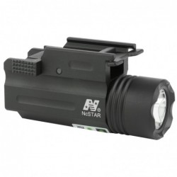 View 2 - NCSTAR Flashlight & Green Laser with Quick Release Mount, Fits Picatinny/Weaver Rail, 200 Lumens, Black, Light and Laser are In