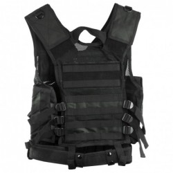 View 1 - NCSTAR Tactical Vest, Nylon, Black, Size Medium- 2XL, Fully Adjustable, PALS Webbing, Pistol Mag Pouches, Rifle Mag Pouches, In
