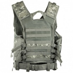 View 1 - NCSTAR Tactical Vest, Nylon, Digital Camo, Size Medium- 2XL, Fully Adjustable, PALS Webbing, Pistol Mag Pouches, Rifle Mag Pouc