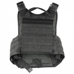 View 1 - NCSTAR Plate Carrier Vest, Nylon, Black, Size Medium-2XL, Fully Adjustable, PALS/ MOLLE Webbing, Compatible with 10" x 12" Hard
