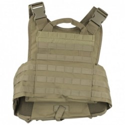 NCSTAR Plate Carrier Vest, Nylon, Tan, Size Medium-2XL, Fully Adjustable, PALS/ MOLLE Webbing, Compatible with 10" x 12" Hard P