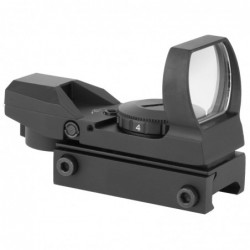 View 2 - NCSTAR 4 Reticle Reflex, 4 Reticles,(Bullseye, Star Burst, Dot, and Cross), Black, Weighs 4.3oz, 3 MOA Dot, 7 Brightness Settin