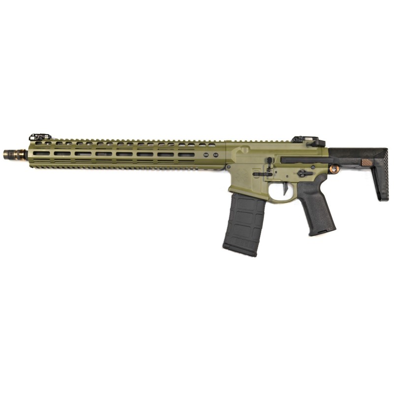 Noveske Gen 4 N4, Semi-automatic, AR, 556NATO, Noveske Bazooka Green Finish, Q Stock Assembly, 16" Cold Hammer Forged Barrel, 1