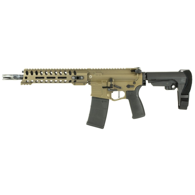 Patriot Ordnance Factory Renegade Plus, Semi-automatic AR Pistol, 223 Rem/556NATO, 10.5" Puritan Barrel, 1:8 Twist, Burnt Bronz