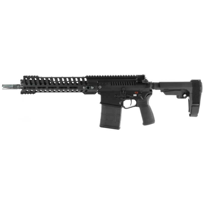 Patriot Ordnance Factory Revolution, Semi-automatic AR Pistol, 308 Win/762NATO, 12.5" Nitride Heat-Treated Barrel, Black Finish