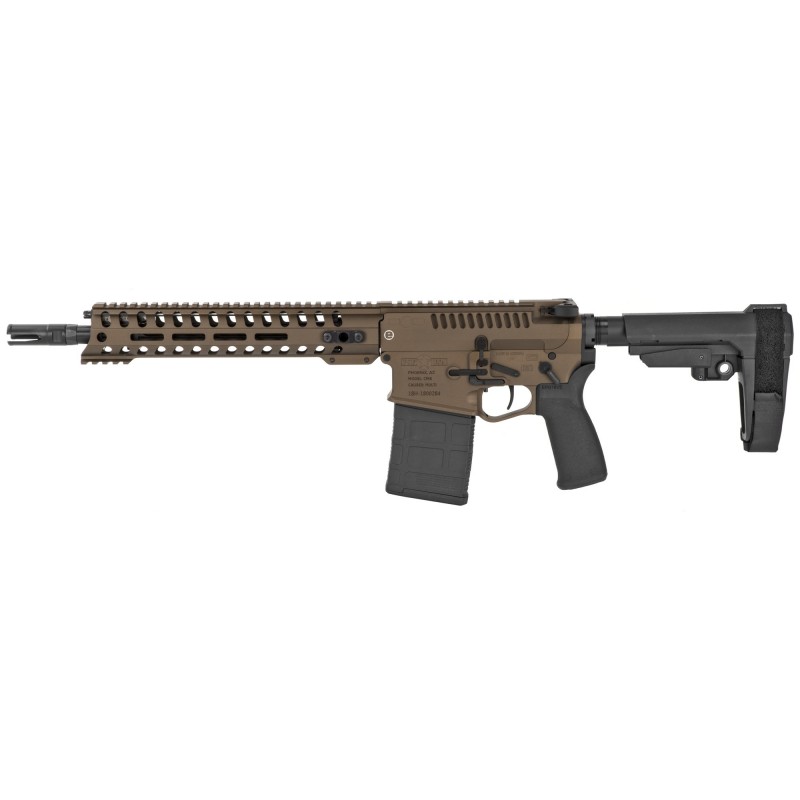 Patriot Ordnance Factory Revolution DI, Semi-automatic AR Pistol, 308 Win/762NATO, 12.5" Deep Fluted Barrel, Aluminum Frame, Bu