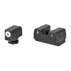 Rival Arms Tritium 3 Dot Front/Rear Green Night Sight For Glock MOS 17/19, Orange Front Sight Ring, Black Nitride Quench-Polish