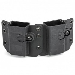Raven Concealment Systems Copia Double Magazine Carrier, Short Profile, Ambidextrous, Black Finish, Fits Double Stack 9/40 Maga