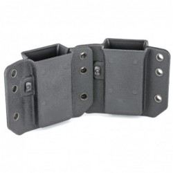 View 2 - Raven Concealment Systems Copia Double Magazine Carrier, Short Profile, Ambidextrous, Black Finish, Fits Double Stack 9/40 Maga