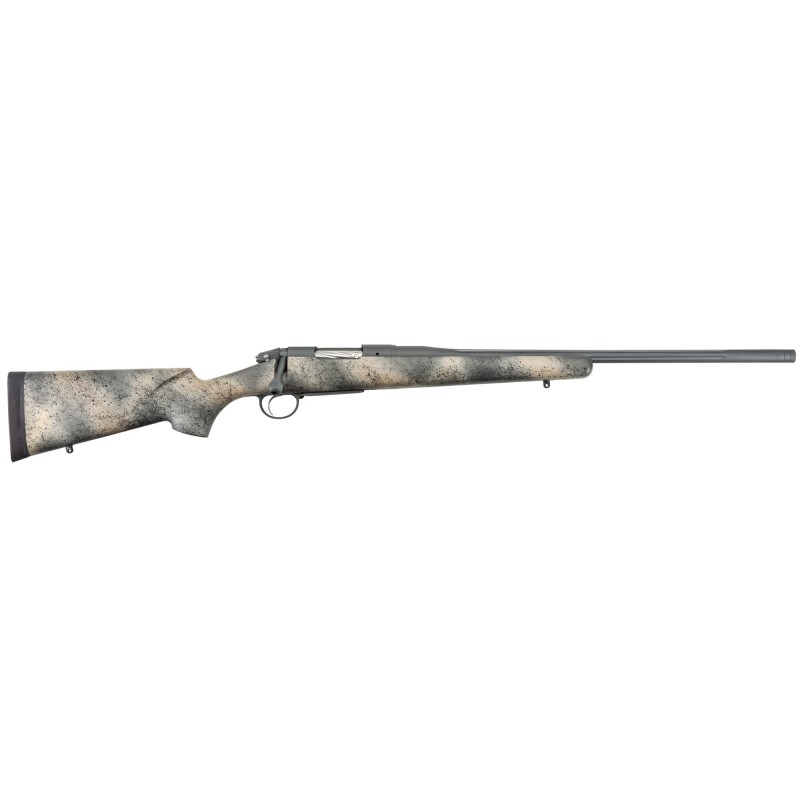 Bergara Highlander, Bolt Action, 308 Winchester, 20" Threaded Barrel, Gray Finish, Camo Fiberglass Stock, 4Rd, TriggerTech Trig