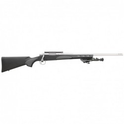 Remington 700 Varmint Target Rifle Stainless Steel, Bolt Action Rifle, 308 Win, 22" Barrel, Black Stock With Gray Overmold, 4Rd