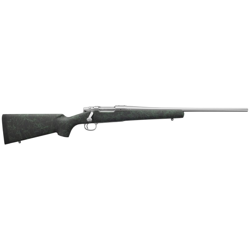 Remington 7 SS HS Precision Bolt Action Rifle, 243 Winchester, 20" Stainless Barrel, 1:9.125, Black w/Green Webbing HS Precisio