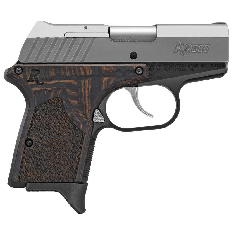 Remington RM380, Micro Executive, Semi-automatic Pistol, Striker Fired, Compact, 380 ACP, 2.75", Anodized Black, Laminate Macas