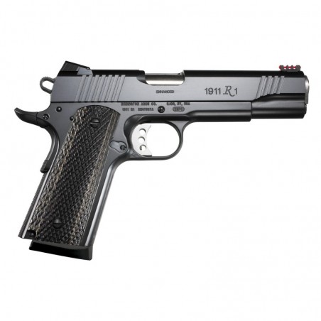 Remington R1 Enhanced, 1911, Full Size, 45ACP, 5" Barrel, Steel Frame, Black Satin Finish, Laminate Grips, Adjustable Fiber Opt