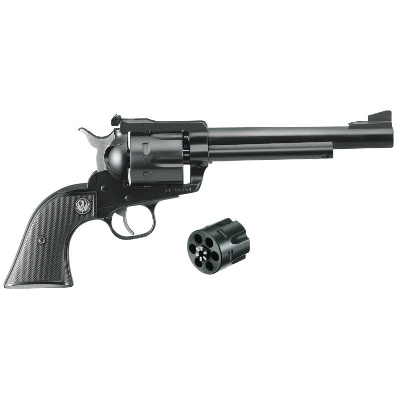 Ruger Blackhawk Convertible, Single-Action Revolver, 357 Mag/9MM, 6.5" Barrel, Blued Finish, Alloy Steel, Aluminum Frame, Black