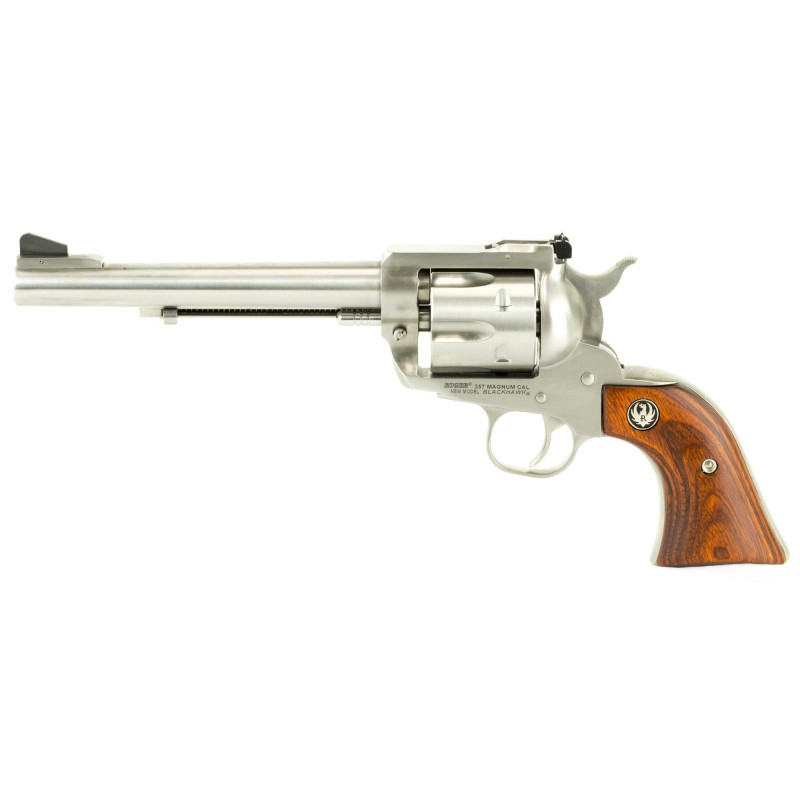 Ruger Blackhawk, Single-Action Revolver, 357 Mag, 6.5" Barrel, Satin Stainless Finish, Stainles Steel Frame, Hardwood Grips, Ad