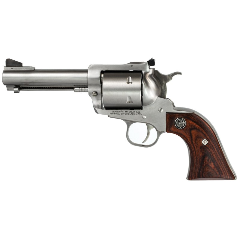 Ruger Super Blackhawk Standard, Single-Action Revolver, 44 Rem Mag, 4.6" Barrel, Satin Stainless Finish, Stainless Steel, Hardw