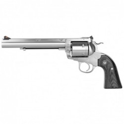 Ruger Super Blackhawk Bisley Hunter, Single-Action Revolver, 44 Rem Mag, 7.5" Barrel, Satin Stainless Finish, Stainless Steel,