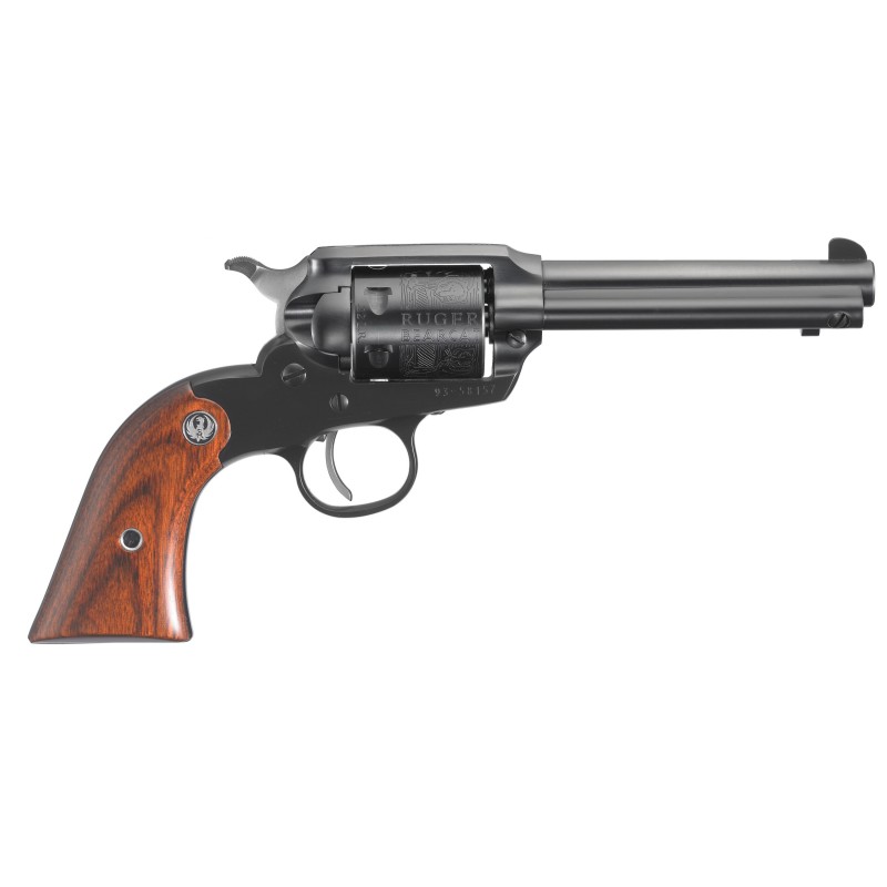 Ruger Bearcat, Single-Action Revolver, 22 LR, 4.2" Barrel, Blued Finish, Alloy Steel, Hardwood Grips, Internal Notch Rear & Bla