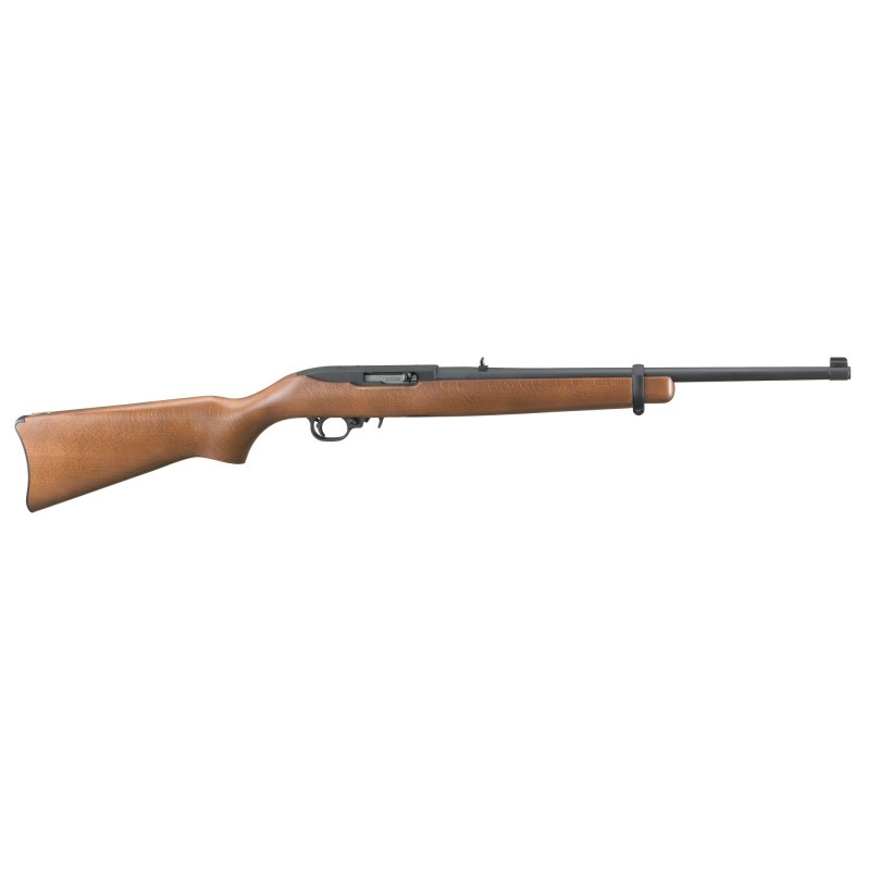 Ruger 10/22 Carbine, Semi-automatic Rifle, 22 LR, 18.5" Barrel, Satin Black Finish, Alloy Steel, Hardwood Stock, Adjustable Rea