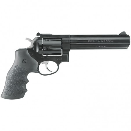 Ruger GP100 Standard, Double-Action Revolver, 357 Mag, 6" Barrel, Blued Finish, Alloy Steel, Hogue Monogrip Grips, Adjustable R