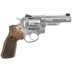 Ruger GP100 Match Champion, Double-Action Revolver, 357 Mag, 4.2" Barrel, Satin Stainless Finish, Stainless Steel, Hogue Stippl