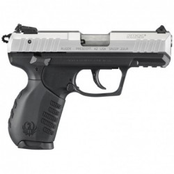 Ruger SR22, Rimfire Pistol, 22 LR, 3.5" Barrel, Black Polymer Frame, Silver Anodized Finish, Aluminum Slide, Adjustable 3-Dot S