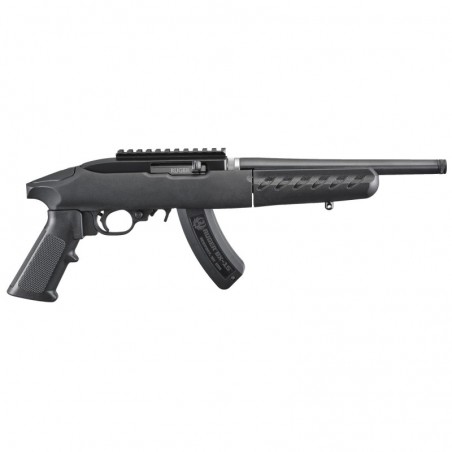 Ruger 22 Charger Takedown, Rimfire Pistol, 22 LR, 10" Threaded Barrel, Matte Black Finish, A2-Style Grip, Black Polymer Stock,