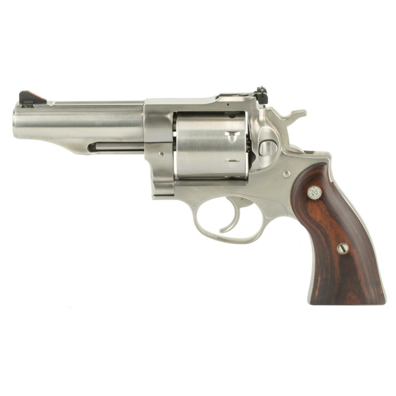 Ruger Redhawk, Double Action Revolver, 357 Magnum, 4.2" Barrel, Satin Stainless Finish, Hardwood Grips, 8Rd, Adjustable Rear Si