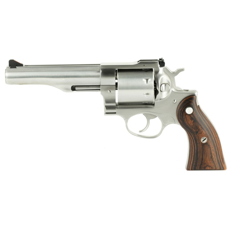 Ruger Redhawk, Double Action Revolver, 357 Magnum, 5.5" Barrel, Satin Stainless Finish, Hardwood Grips, 8Rd, Adjustable Rear Si