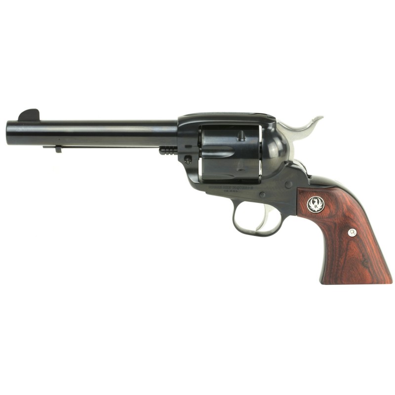 Ruger Vaquero Blued, Single-Action Revolver, 45 Colt, 5.5" Barrel, Blued Finish, Alloy Steel, Hardwood Grips, Fixed Sights, 6Rd