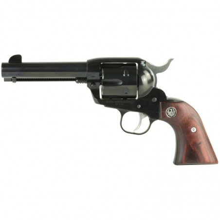 Ruger Vaquero Blued, Single-Action Revolver, 45 Colt, 4.6" Barrel, Blued Finish, Alloy Steel, Hardwood Grips, Fixed Sights, 6Rd