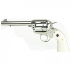 Ruger Vaquero Bisley, Single-Action Revolver, 357 Mag, 5.5" Barrel, High-Gloss Stainless Finish, Stainless Steel, Simulated Ivo