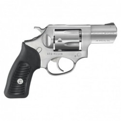 Ruger SP101, Double-Action Revolver, 357 Mag, 2.25" Barrel, Satin Stainless Finish, Stainless Steel, Black Rubber Grips, Fixed