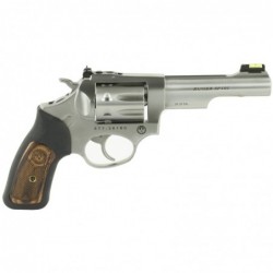 View 2 - Ruger SP101, Double-Action Revolver, 22 LR, 4.2" Barrel, Satin Stainless Finish, Stainless Steel, Black Rubber & Engraved Wood