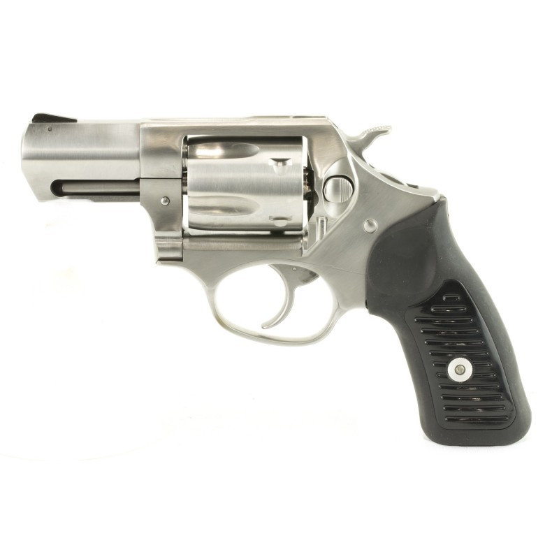 Ruger SP101, Double Action Revolver, 9MM, 2.25" Barrel, Stainless Frame, Satin Finish, Black Rubber Grip, 5Rd, Fixed Rear & Bla