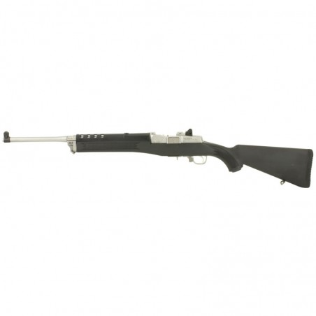 Ruger Mini-14 Ranch Rifle, Semi-Automatic Rifle, 5.56NATO/223Rem, 18.5" Barrel, Matte Stainless Finish, Stainless Steel, Black