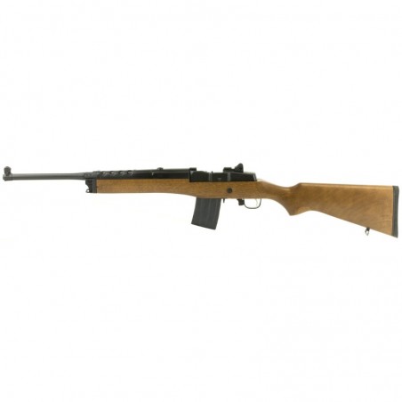 Ruger Mini-14 Ranch Rifle, Semi-Automatic Rifle, 5.56NATO/223Rem, 18.5" Barrel, Blued Finish, Alloy Steel, Hardwood Stock, Adju