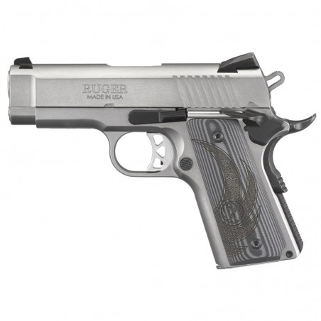 Ruger SR1911, Centerfire Pistol, 1911 Officer, 45ACP, 3.6" Barrel, Stainless Slide & Frame, 7Rd, Thumb Safety, Drift Adjustable